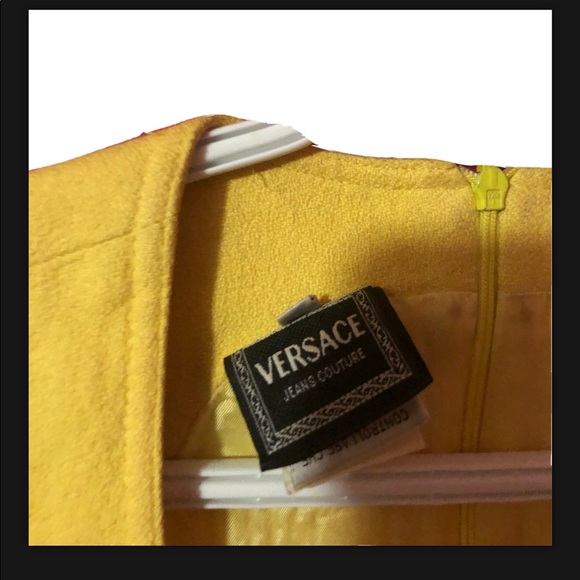 Vintage Versace Yellow Dress - Picture 3 of 7